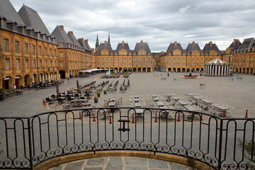 The main square Place Ducale in Charleville Mezieres, Ardennes, Grand Est, France, with house...