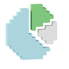 3D Voxel Icon Pie Chart