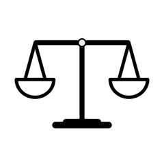 Scales of justice icon on white background.