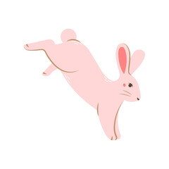 Vector cute rabbit. Flat illustration.