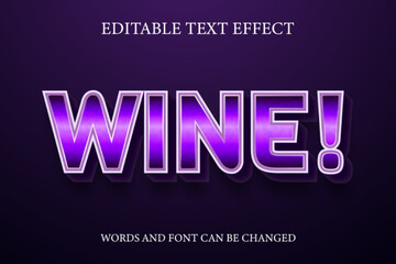 Fototapeta premium Wine 3d gradient style text effect