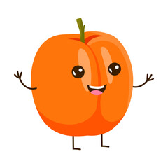 Cartoon fruit with funny face cartoon illustration. Happy and comic tropical berries, food isolated on white background