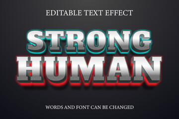 Strong human 3d neon style text effect