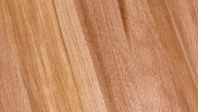 Board wooden, empty, rotating, turning, close-up macro, top view
