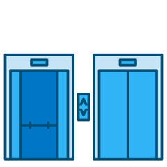 elevator blue line icon