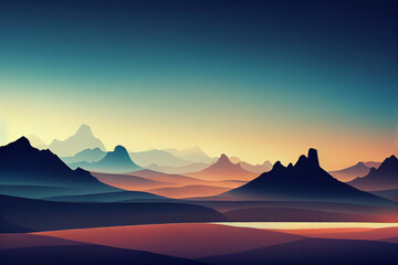 Fototapeta na wymiar Abstract Landscape Desktop Wallpaper
