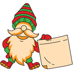 happy gnome with sticky note