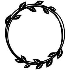Laurel wreath svg, Round monogram frame
