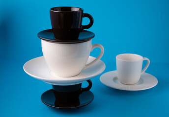 photo coffee mugs in a vertical row