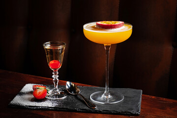 Christmas cocktail in the bar