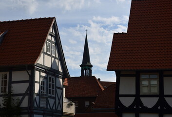 Historical Buildings in the Old Town of Wunstorf, Lower Saxony