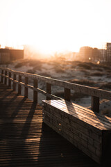 Naklejka premium Por do sol na praia