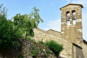 San'Agostino church in village Montalcino, Tuscany in Italy