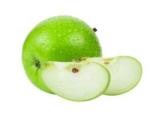 Green apple Isolated on transparent png