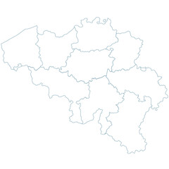 Fototapeta na wymiar Blank Blue similar Belgium map