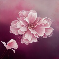 Dusty pink blossom illustration.