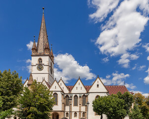 Lutheran Cathedral of Saint Mary (Biserica Evanghelica din Sibiu) with Its massive 73 m high...