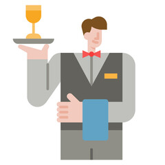 waiter flat icon