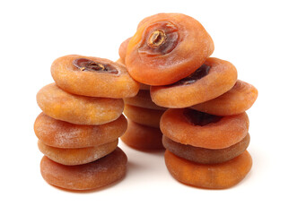 dried persimmon on white background 