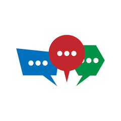 Three messages. Chat message icon. Empty speech bubble. Design element. Alert message. Vector illustration. stock image. 