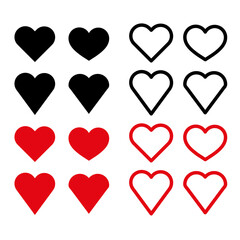 heart set. Love, romance concept. Happy valentines day decoration. Vector illustration. stock image. 