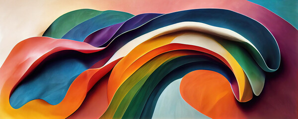 Abstract rainbow wave wallpaper