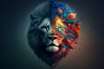 portrait of a lion