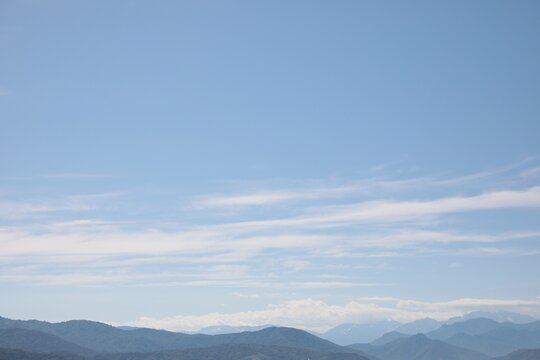 Picturesque View Of Mountain Landscape And Blue Sky With Clouds