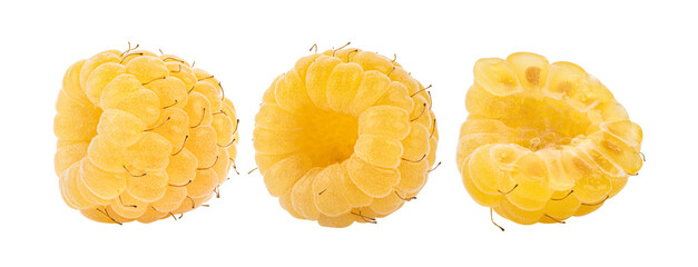 White raspberries isolated on transparent png