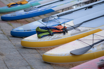 SUP board next to the beach