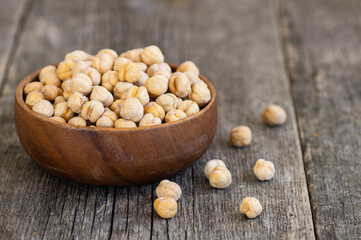 Roasted salty yellow chickpeas, traditional turkish nut, leblebi