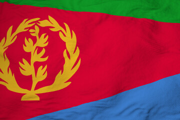 Waving flag of Eritrea in 3D rendering
