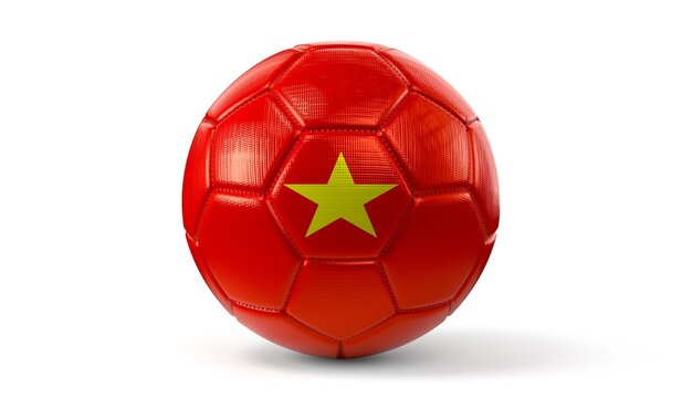 Vietnam - national flag on soccer ball - 3D illustration