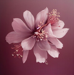 Dusty pink blossom illustration.