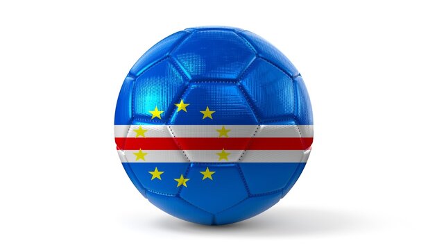 Cape Verde - national flag on soccer ball - 3D illustration