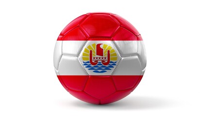 French Polynesia - national flag on soccer ball - 3D illustration