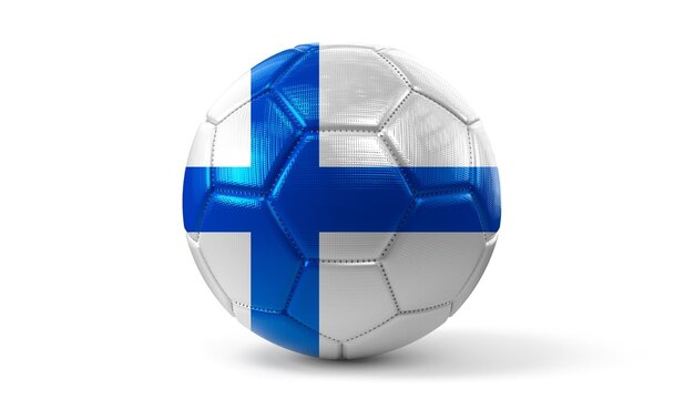 Finland - national flag on soccer ball - 3D illustration