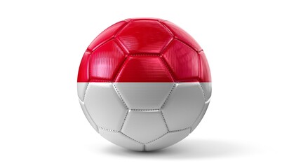 Indonesia - national flag on soccer ball - 3D illustration