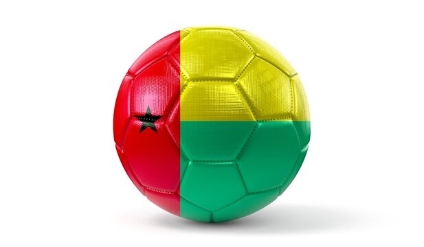 Guinea Bissau - national flag on soccer ball - 3D illustration