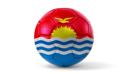 Kiribati - national flag on soccer ball - 3D illustration