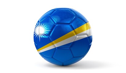 Marshall Islands - national flag on soccer ball - 3D illustration