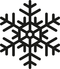 Single snowflake flat vector illustration