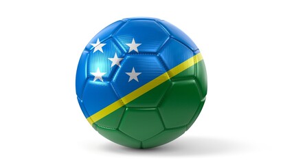 Solomon Islands - national flag on soccer ball - 3D illustration
