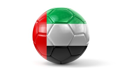 United Arab Emirates - national flag on soccer ball - 3D illustration