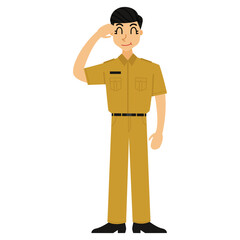 Indonesian Teacher Salute Education Elements