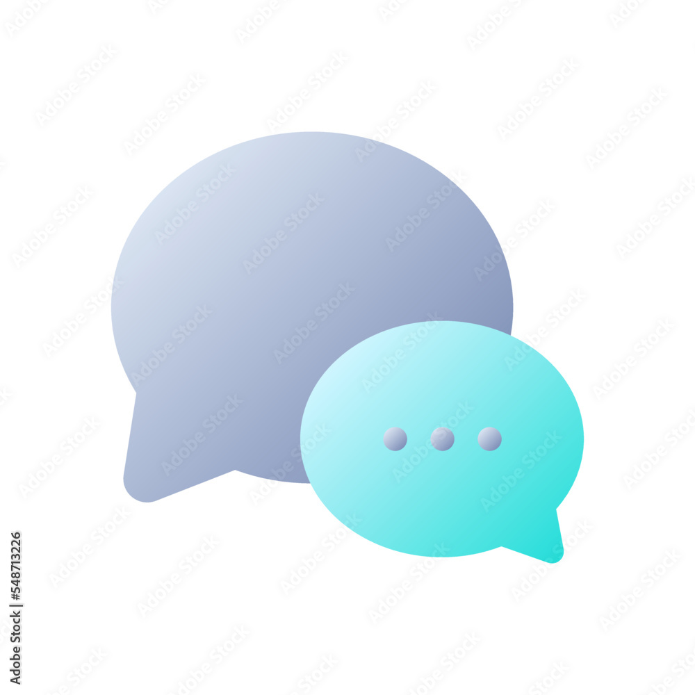 Poster communication flat gradient two-color ui icon. social media conversation. customer support. simple f