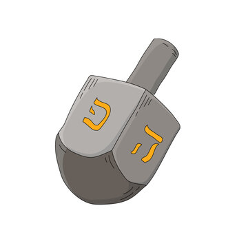 gray dreidel with hebrew letters clip art preview