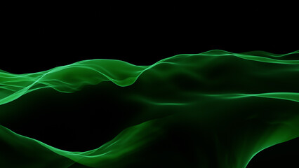 Abstract waves of colorful energy over a black background - illustration