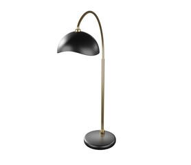 3D black floor lamp on transparent background. Realistic Detailed 3d. 3D rendering