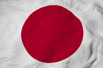 Waving Japanese flag in 3D rendering